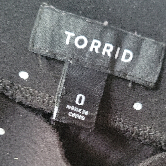 Torrid Black Maxi Skirt Modest Polka Dot White Size 0 - Picture 4 of 11